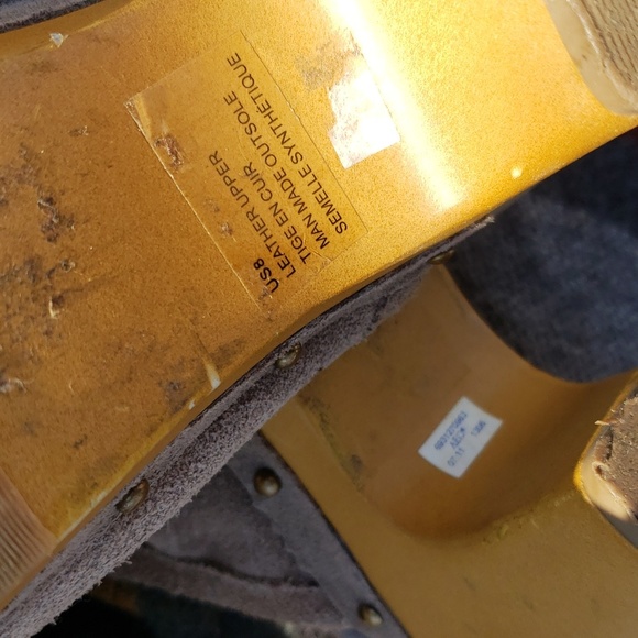 AMERICAN EAGLE Tan Suede High Heel Clog with studs sz 8 - Picture 5 of 7